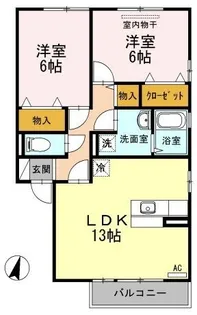 ソレイユ千田 A棟【202号室】の間取り