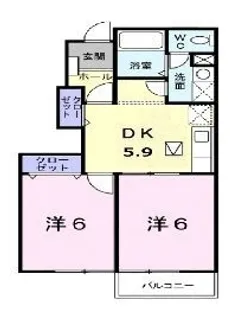 フロール清風B【102号室】の間取り