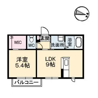 グランドール(東深津)【202号室】の間取り