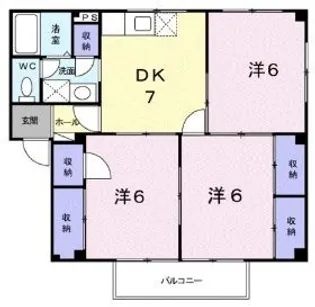 エステートイデハラB【102号室】の間取り