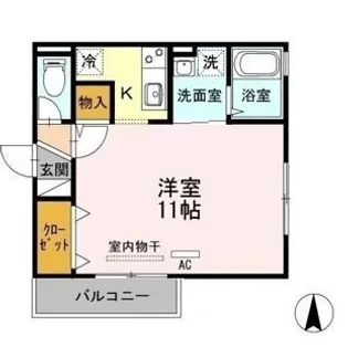 レセンテ手城【105号室】の間取り