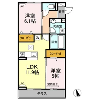 ドルフオーベン【105号室】の間取り