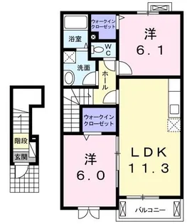 パストラーレB【202号室】の間取り