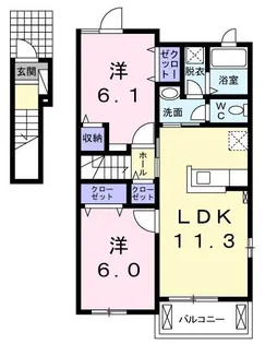 ブランシュ プロスペレB【201号室】の間取り