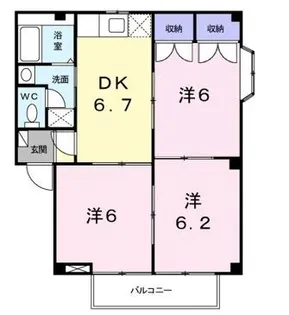 ロイヤルハイムイノウエA【202号室】の間取り