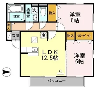 リベルタ スクエア A棟【202号室】の間取り