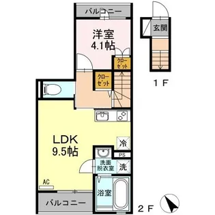 パインツリー B棟【202号室】の間取り