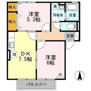 シェリール A棟【201号室】の間取り