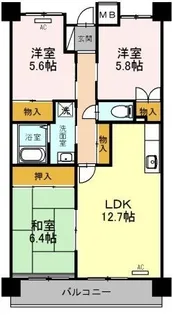 グリーンビュー西町【504号室】の間取り