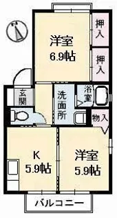 アメニックス福山 七番館【101号室】の間取り