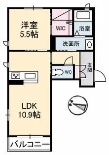 グランベレオ今津Ⅱ【301号室】の間取り