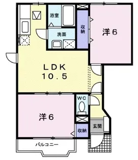 ファミール・ハイムB【101号室】の間取り