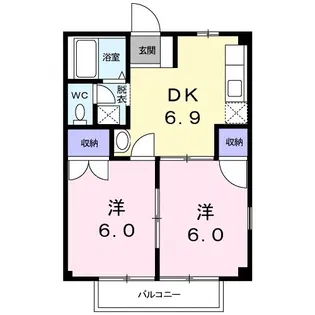 ヴィラ丸河南【201号室】の間取り