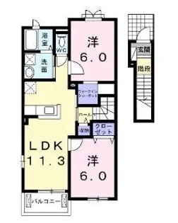ラブリーグレイス【204号室】の間取り