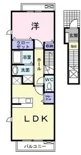 グラスコートⅡ【203号室】の間取り