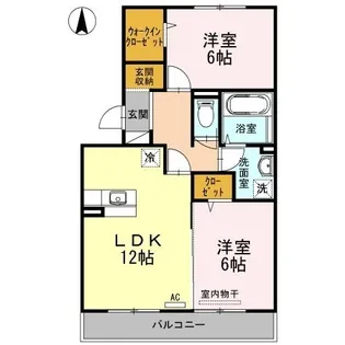 ルミエール手城 C棟【102号室】の間取り