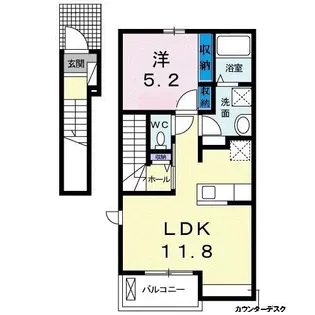 ロイヤルパレス 横寸【203号室】の間取り