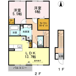 コンフォルト【202号室】の間取り