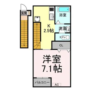 アシンプトートB棟【201号室】の間取り