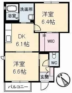 メゾン楽天 B棟【101号室】の間取り