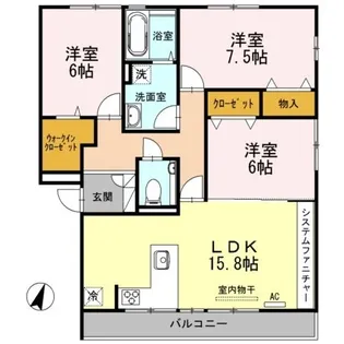 ラグジュアリ松永 B棟【202号室】の間取り
