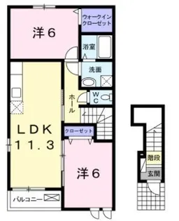 カーサドマーニA【201号室】の間取り