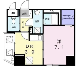プリムローズ宝町【102号室】の間取り
