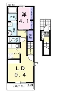 プティ ヴィラージュ 千田【201号室】の間取り