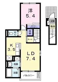 グリーチネ ローザ【201号室】の間取り