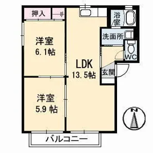 オレンジコート・フジ A棟【101号室】の間取り