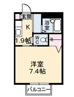1Kの間取り画像