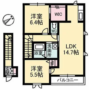 グランドメゾン水呑 A棟【202号室】の間取り