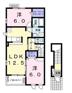 アンソレイユA【201号室】の間取り