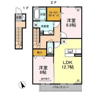 サンローズコートⅢ【203号室】の間取り