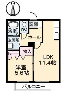 ボン・エール【202号室】の間取り