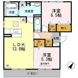 オッツ多治米【201号室】の間取り