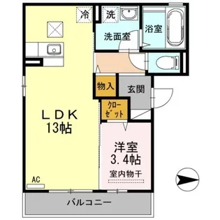 グラシューズ深津【301号室】の間取り