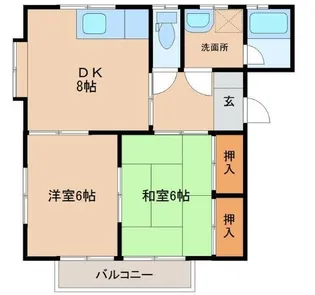 ノーブルタウンB【202号室】の間取り