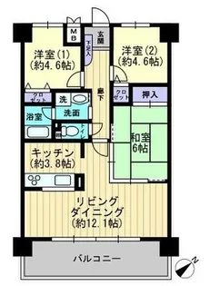 アイムス福山壱番館【104号室】の間取り