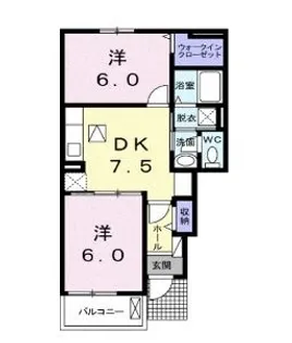 フェリーチェB【102号室】の間取り