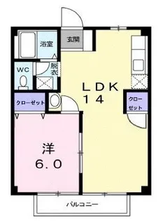 コーポ サンスカイE【103号室】の間取り