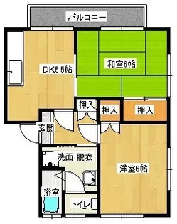 コーポ松岡【201号室】の間取り