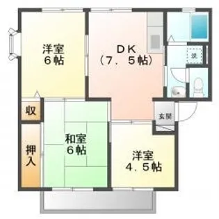 サンビレッジローズ B【101号室】の間取り