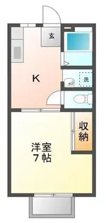 サンライズホワイト B【102号室】の間取り