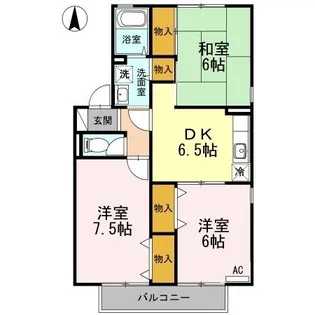 セジュール岡本 A棟【202号室】の間取り