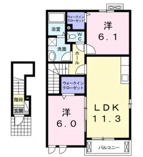 トゥインクルB【202号室】の間取り