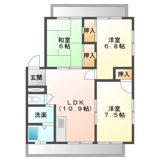オリヴィエ東川口【101号室】の間取り