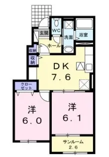 リバサイド A【102号室】の間取り