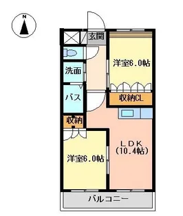 HAMAステイツ【303号室】の間取り