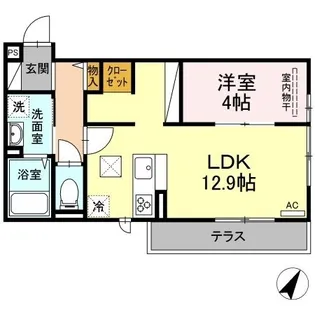 ラフィネ大門【302号室】の間取り